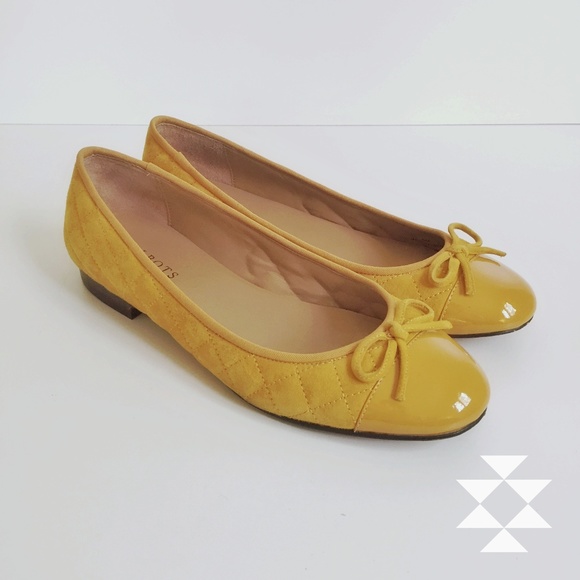 Talbots Shoes - Talbots Mustard Quilted Suede Flats 8